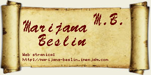 Marijana Bešlin vizit kartica